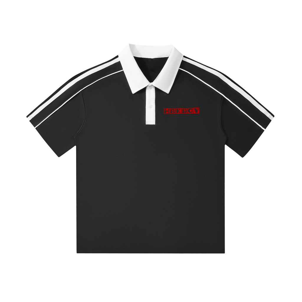Hbkboy - Contrast Collar Short-Sleeve Polo Shirt