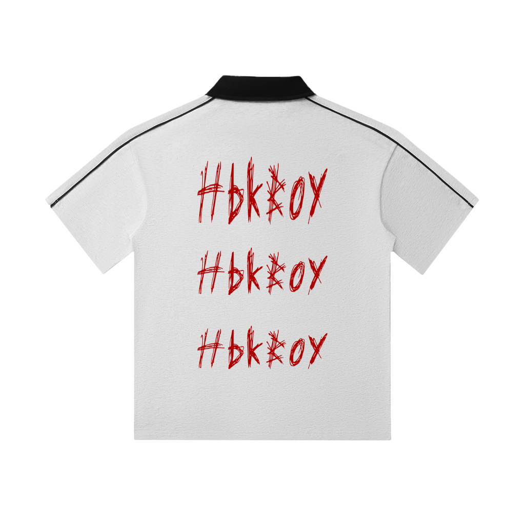 Hbkboy - Contrast Collar Short-Sleeve Polo Shirt