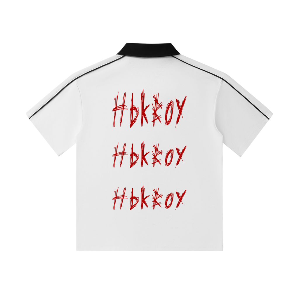Hbkboy - Contrast Collar Short-Sleeve Polo Shirt