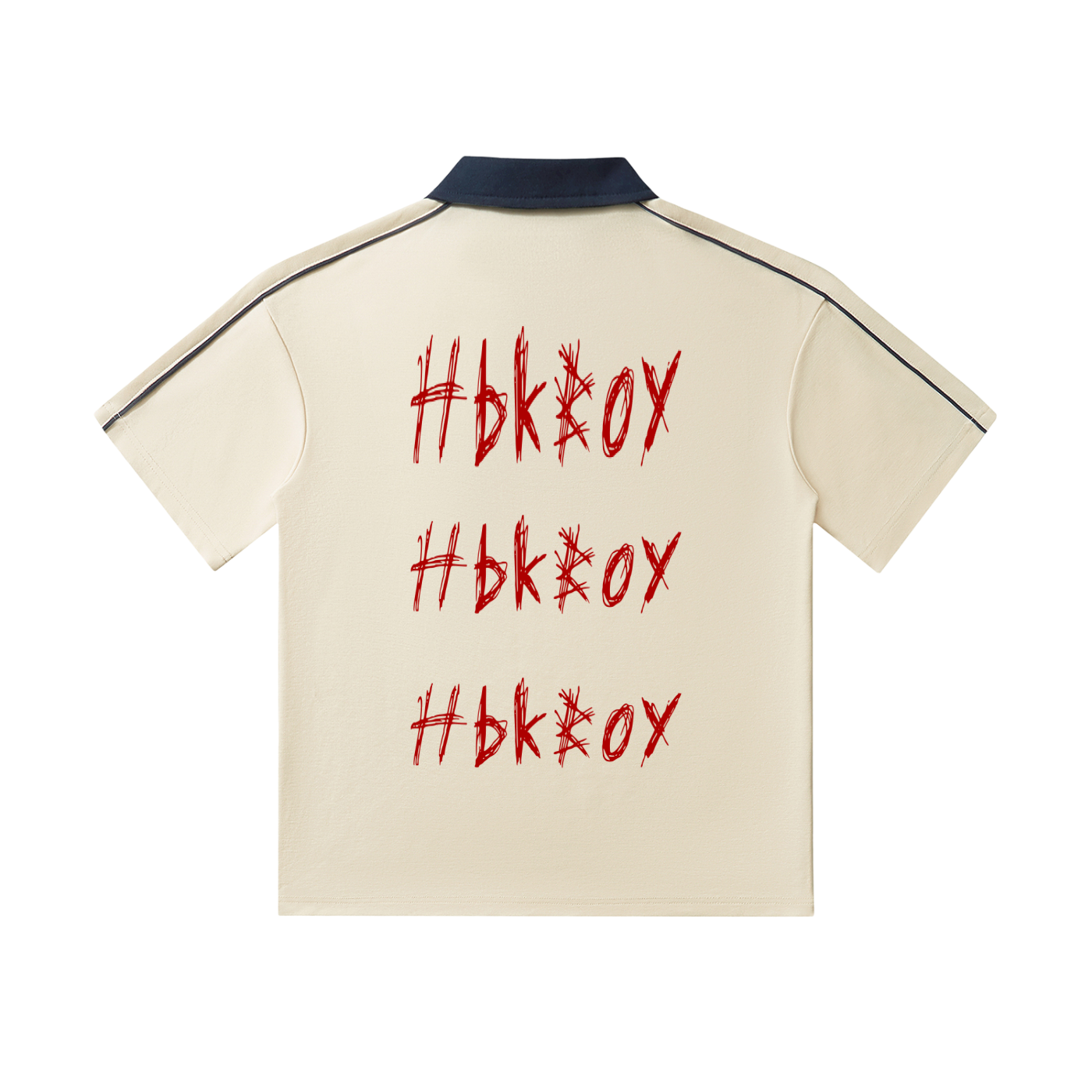 Hbkboy - Contrast Collar Short-Sleeve Polo Shirt