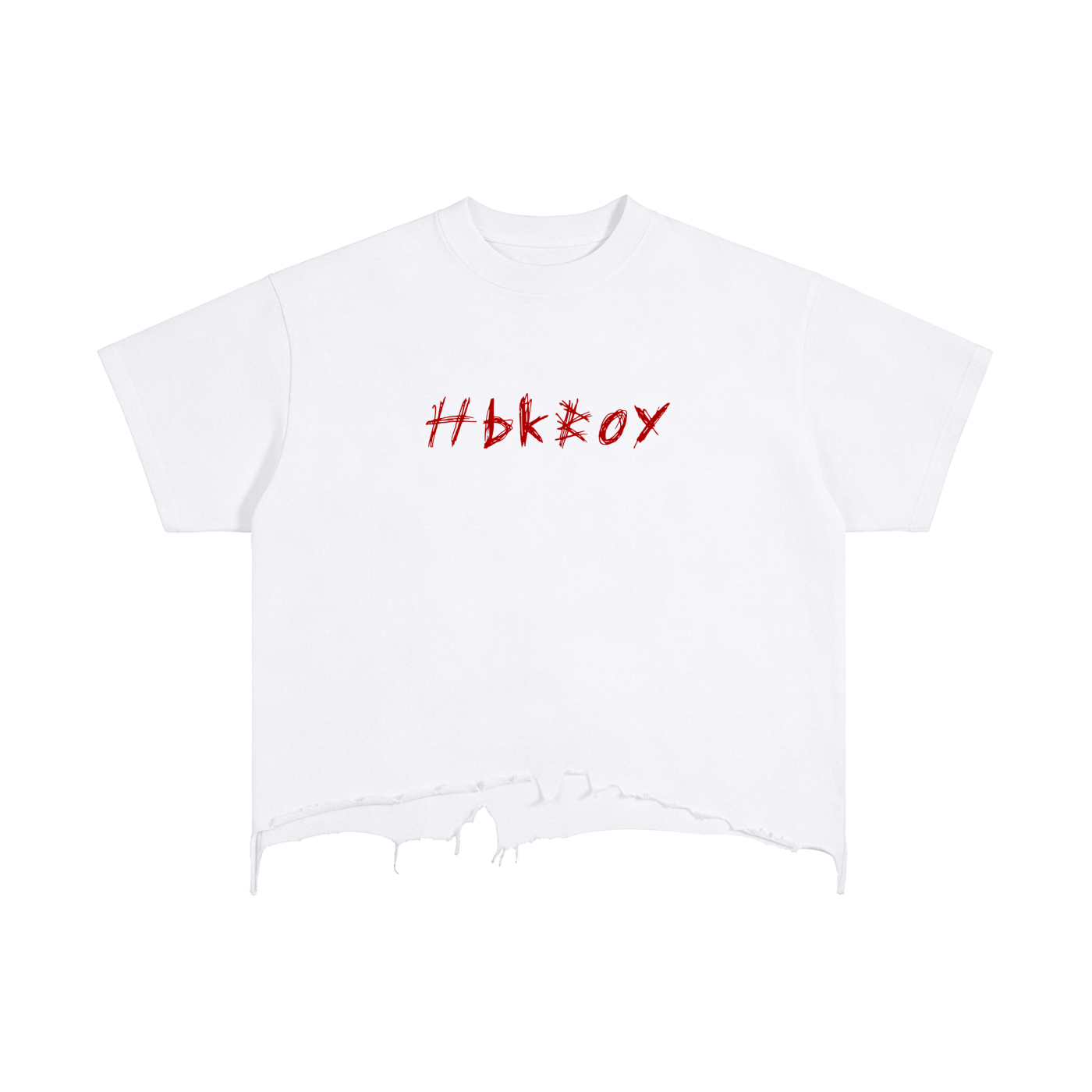 Hbkboy - Vintage Wash Boxy Distressed Hem T-Shirt