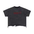 Hbkboy - Vintage Wash Boxy Distressed Hem T-Shirt