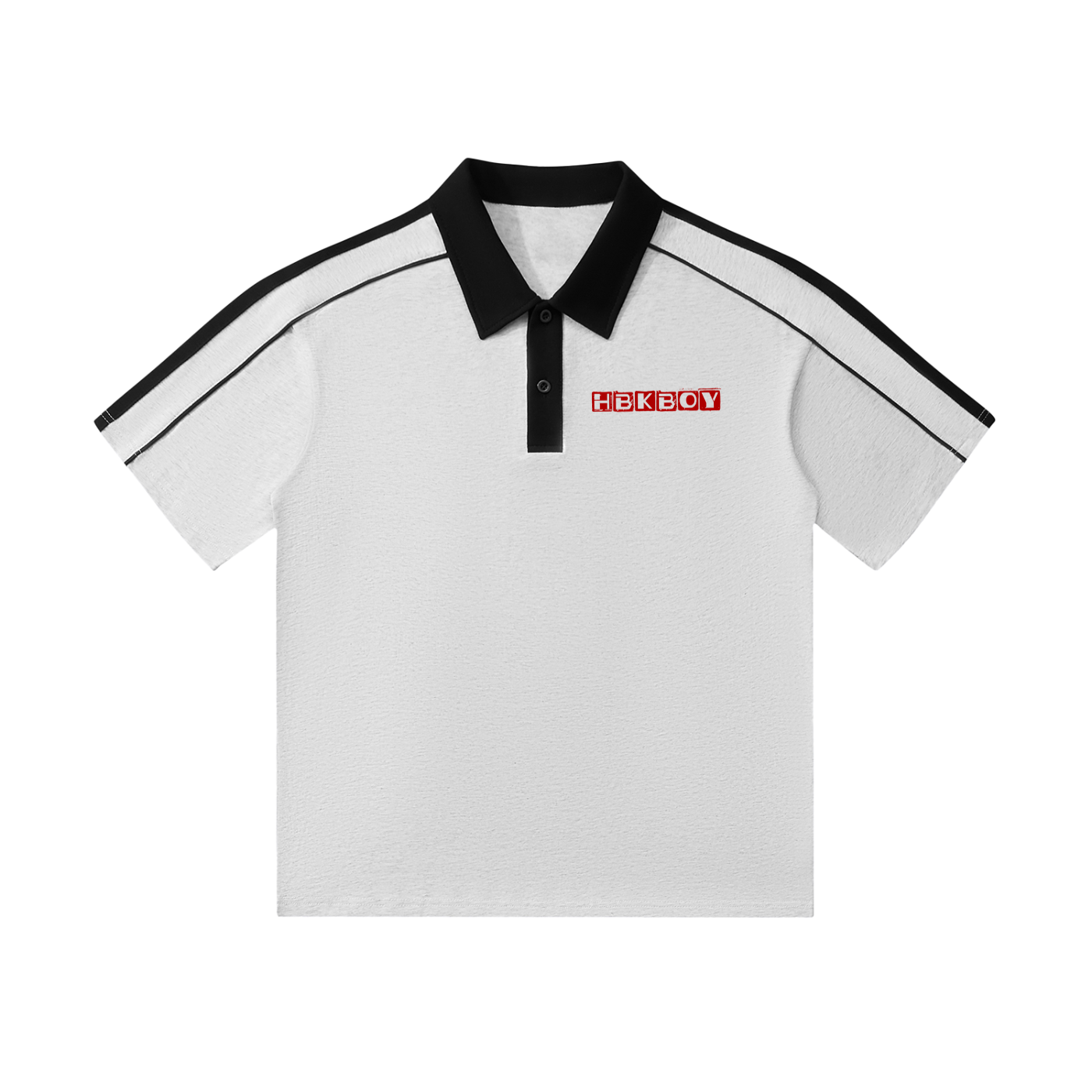 Hbkboy - Contrast Collar Short-Sleeve Polo Shirt