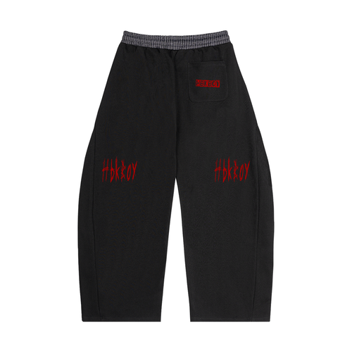 Hbkboy - Plaid Waistband Barrel Sweatpants