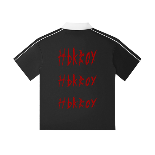 Hbkboy - Contrast Collar Short-Sleeve Polo Shirt